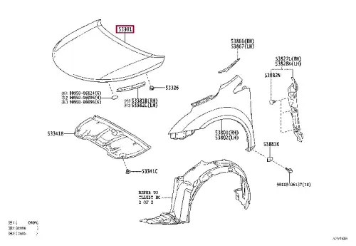 КАПОТ 5330105040 TOYOTA / LEXUS