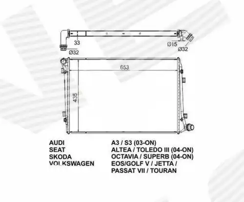 Радиатор системы охлаждения двигателя SIGNEDA RA65291Q
