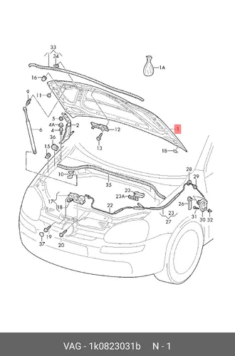 КАПОТ 1K0823031B VAG