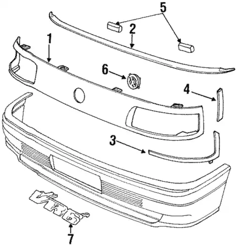 облицовка радиатора 'лыжа' VW 357853653 VAG
