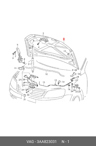 КАПОТ 3AA823031 VAG