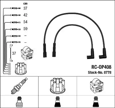 компл. высоковольт. проводов Opel 778 NGK