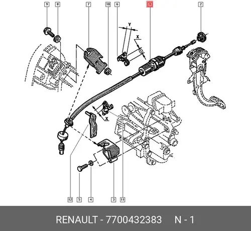 Трос сцепления RENAULT 7700 432 383