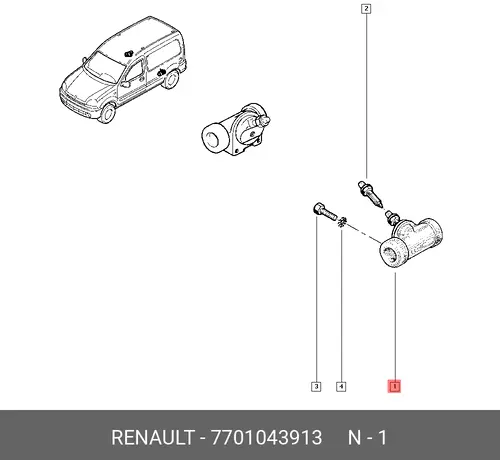 ТОРМ. ЦИЛИНДР ЗАД. 7701 043 913 RENAULT