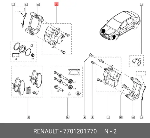 Суппорт тормозной RENAULT 7701 201 770
