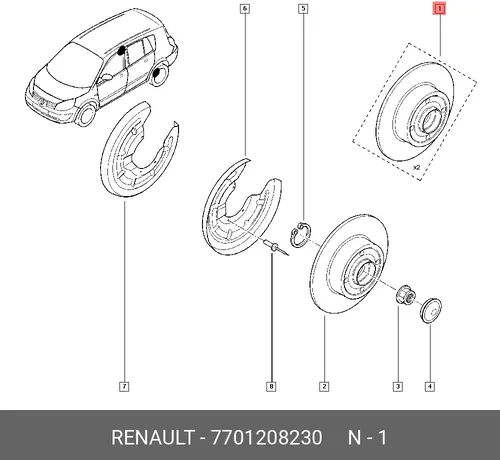 Тормозной диск RENAULT 7701208230