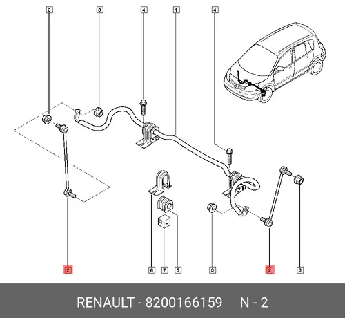 Тяга стабилизатора RENAULT 8200 166 159