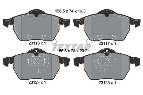 Тормозные колодки дисковые передняя ось TEXTAR 2311701