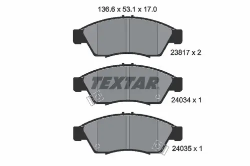 Тормозные колодки дисковые передняя ось TEXTAR 2381701