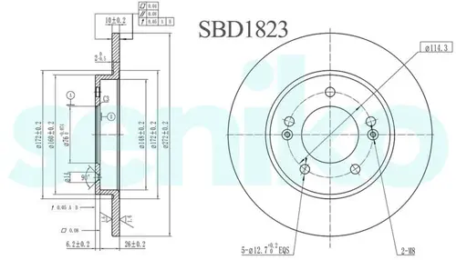 Тормозной диск SENIKO SBD1823
