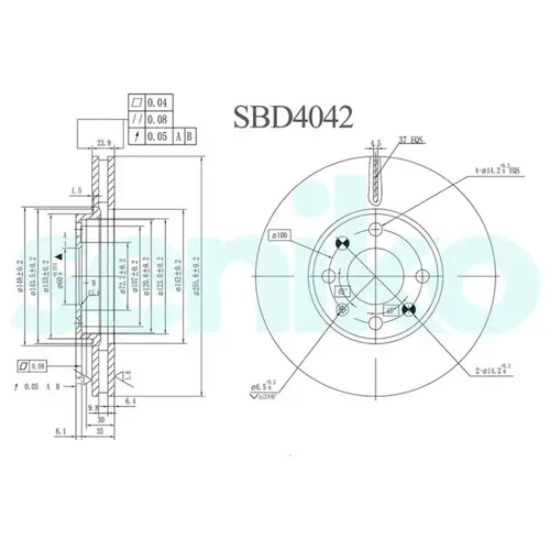 Тормозной диск SENIKO SBD4042