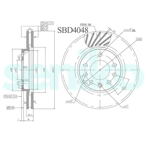 Тормозной диск SENIKO SBD4048