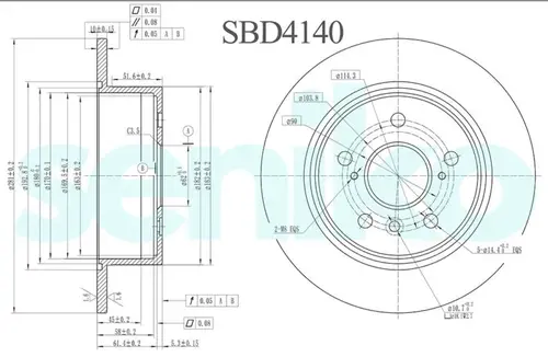 Тормозной диск SENIKO SBD4140