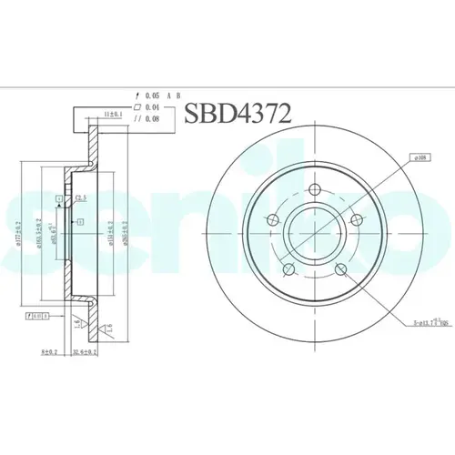 Тормозной диск SENIKO SBD4372