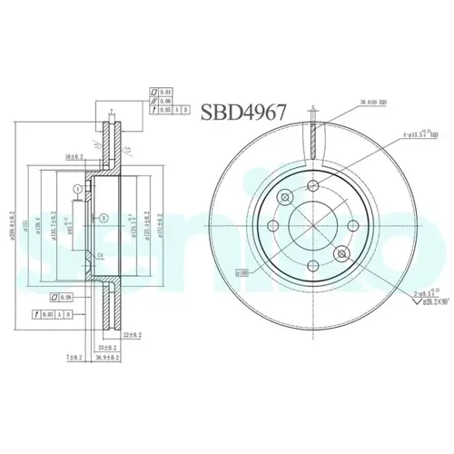 Тормозной диск SENIKO SBD4967