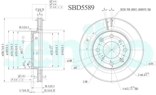 Тормозной диск SENIKO SBD5589