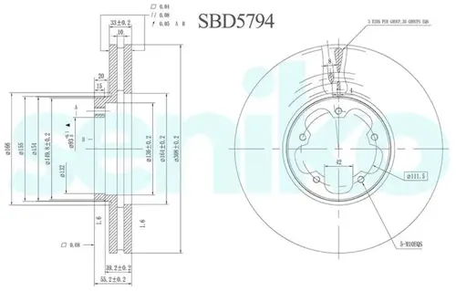 Тормозной диск SENIKO SBD5794