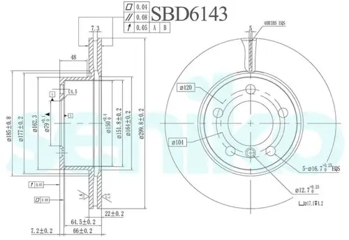 Тормозной диск SENIKO SBD6143