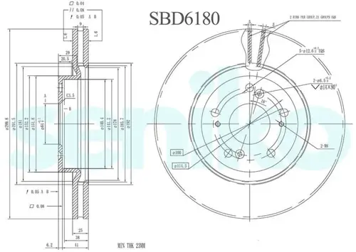 Тормозной диск SENIKO SBD6180