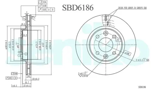 Тормозной диск SENIKO SBD6186