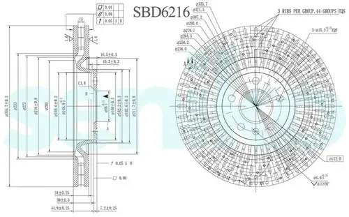 Тормозной диск SENIKO SBD6216