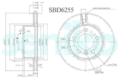 Тормозной диск SENIKO SBD6255