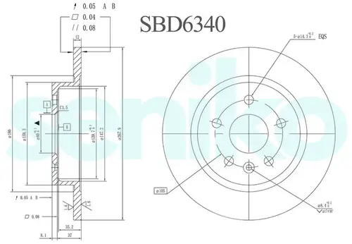 Тормозной диск SENIKO SBD6340
