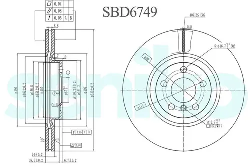 Тормозной диск SENIKO SBD6749