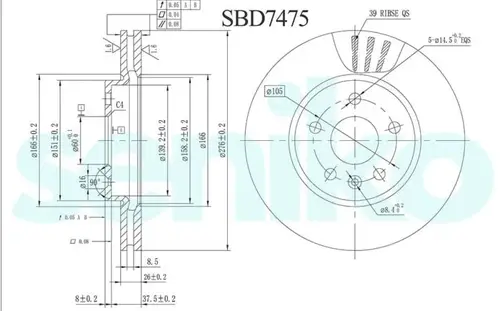 Тормозной диск SENIKO SBD7475