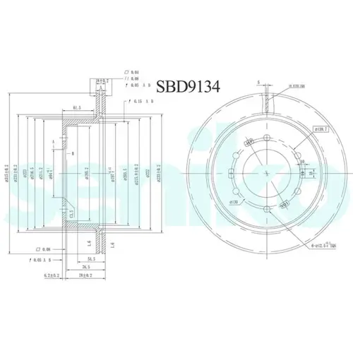 Тормозной диск SENIKO SBD9134