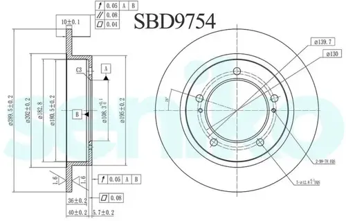 Тормозной диск SENIKO SBD9754