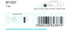 Тормозные колодки дисковые SENIKO SF1357