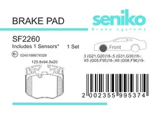 Тормозные колодки дисковые SENIKO SF2260
