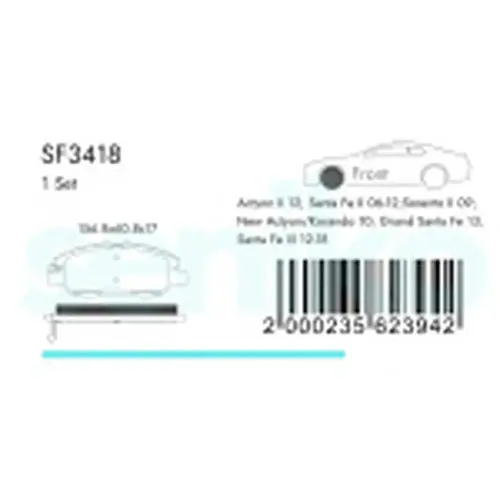 Тормозные колодки дисковые SENIKO SF3418