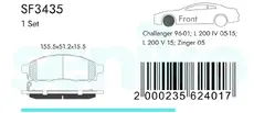 Тормозные колодки дисковые SENIKO SF3435