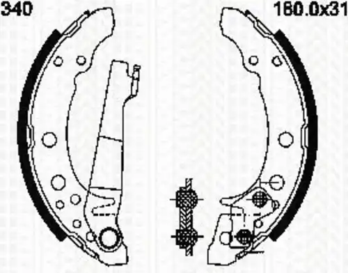 колодки бараб. торм. Audi 8100 10340 TRISCAN