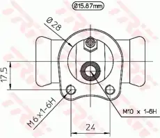 Колесный тормозной цилиндр BWB116 TRW