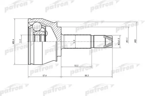ШРУС наружный PATRON PCV1374
