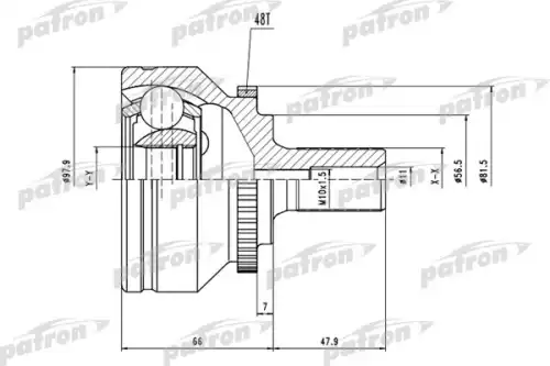 ШРУС наружный PATRON PCV1538