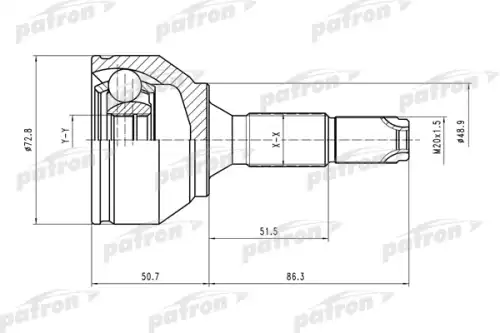 ШРУС наружный PATRON PCV1561