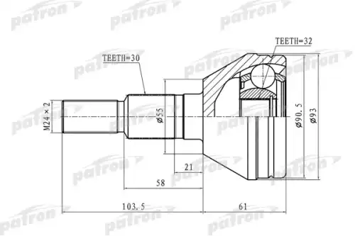 ШРУС наружный PATRON PCV8947