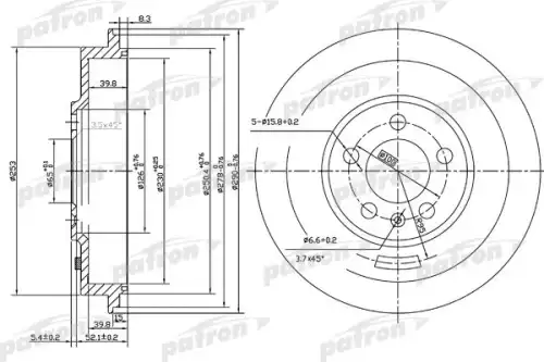 Тормозной барабан PATRON PDR1493