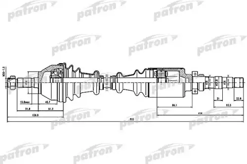 Вал приводной в сборе PATRON PDS0101