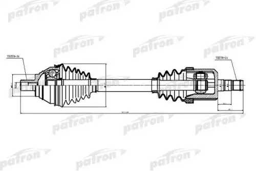 ПОЛУОСЬ ПЕРЕДН ЛЕВ PATRON PDS6876