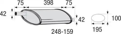 248-159 Глушитель универсальный UNIVERSA BOSAL