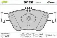Тормозные колодки дисковые передняя ось VALEO 301357