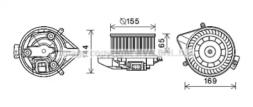 Вентилятор салона AUDI A4 М/А, (+/-A/C) AI8371 AVA
