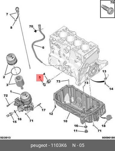 Кольцо уплотнительное автомобильное PSA 1103 K6