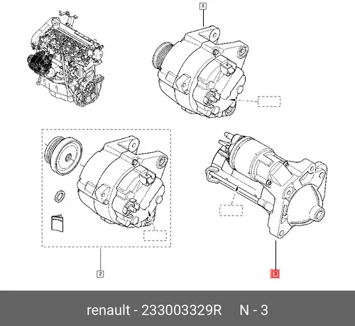 Стартер RENAULT 233003329R