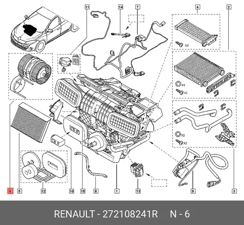 Вентилятор отопителя RENAULT 272108241R